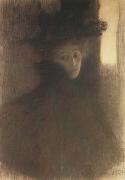 Gustav Klimt, Lady with cape and Hat (mk20)